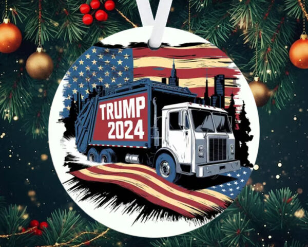 Donald Trump Garbage Truck Ornament54