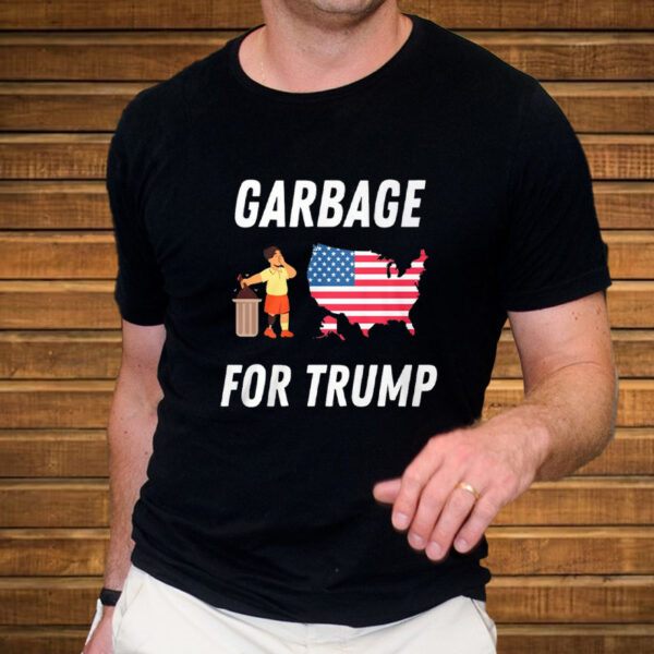 Garbage For Trump 2024 America Map Trash Bin T-Shirt1