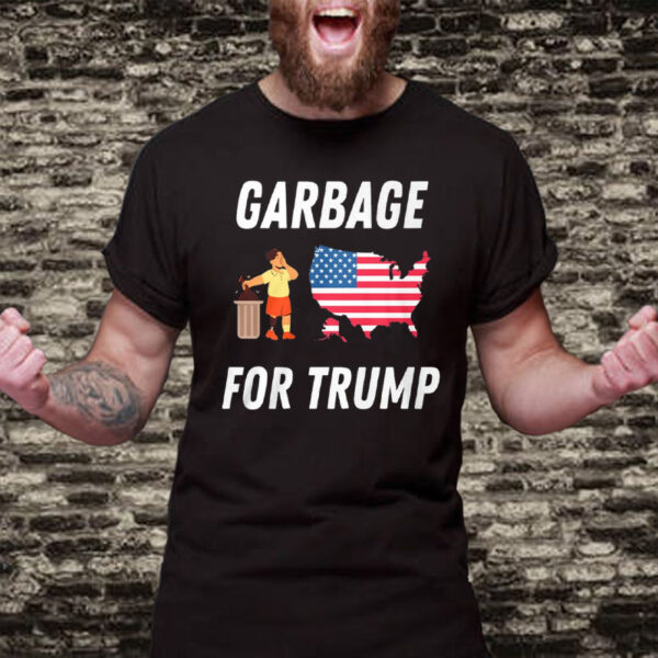 Garbage For Trump 2024 America Map Trash Bin T-Shirt1