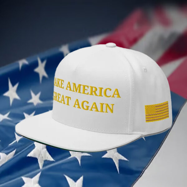 Gold MAGA Hat White Trump Hat MAGA Embroidered Make America Great Again 2025 Hat3