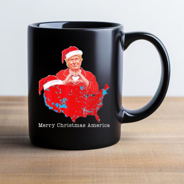 Merry Christmas America Donald Trump Coverage Xmas America Map , Election Trump Won Mug 20243