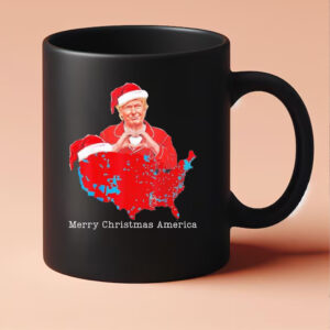 Merry Christmas America Donald Trump Coverage Xmas America Map , Election Trump Won Mug 20244