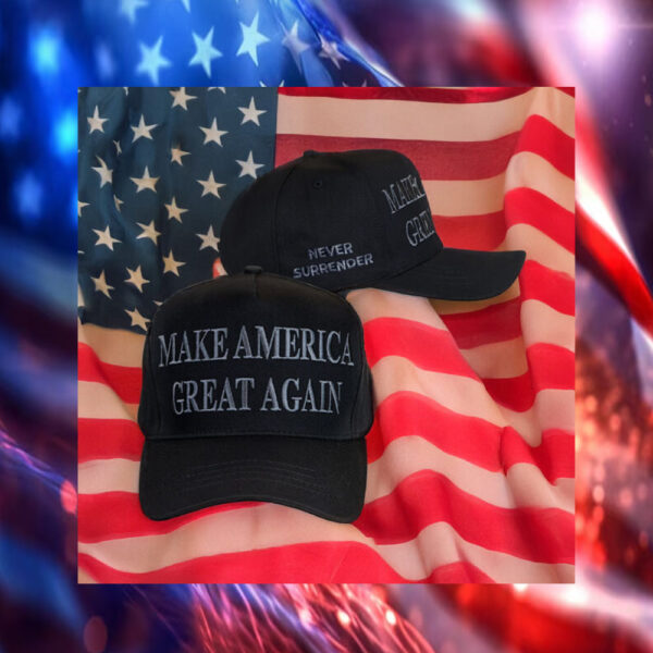 Never Surrender Black MAGA Hat for Patriots1