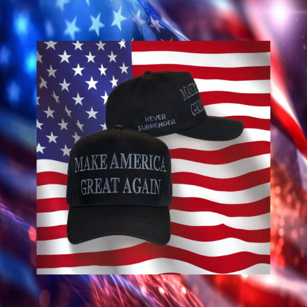 Never Surrender Black MAGA Hat for Patriots2