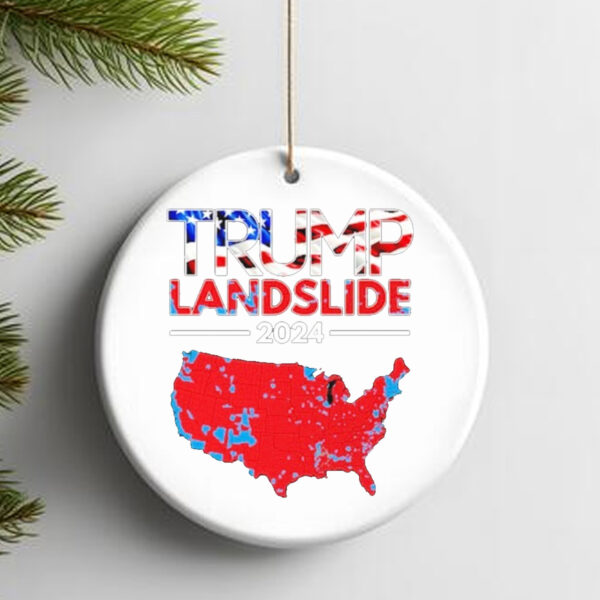 Official 2024 Electoral Map Trump Landslide Red Election Map Ornament1