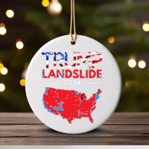 Official 2024 Electoral Map Trump Landslide Red Election Map Ornament2