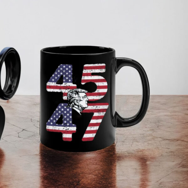 Patriotic Silhouette 45 47 Trump Mug