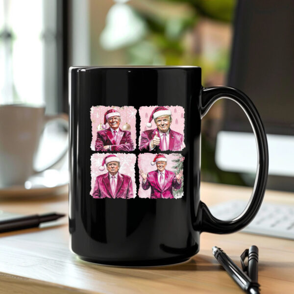 Pink Funny Trump Christmas Mug , I'll be home for Xmas , 2024 Political