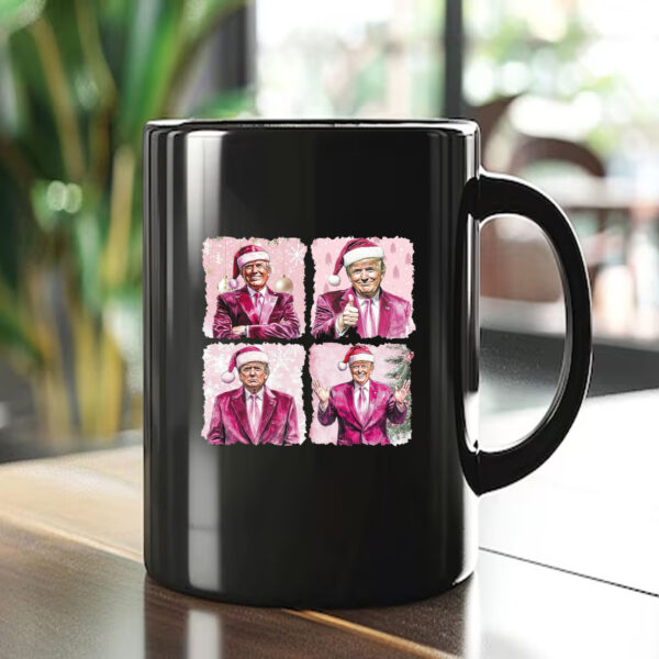 Pink Funny Trump Christmas Mug , I'll be home for Xmas , 2024 Political1