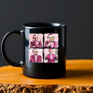 Pink Funny Trump Christmas Mug , I'll be home for Xmas , 2024 Political2