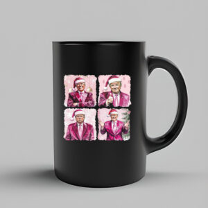 Pink Funny Trump Christmas Mug , I'll be home for Xmas , 2024 Political3