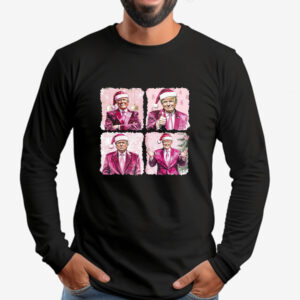 Pink Funny Trump Christmas Sweatshirt , T-shirt , Hoodie , Long Sleeve T-Shirt , I'll be home for Xmas , 2024 Political2