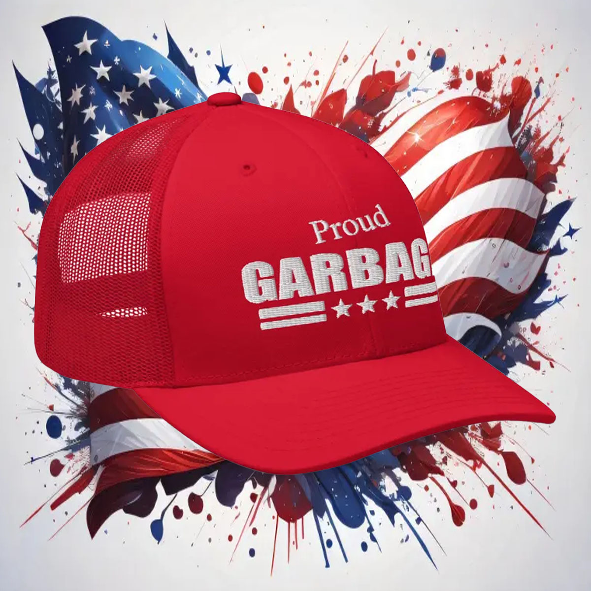 Proud Garbage Trucker Cap Pro Trump 2024 Embroidery Red Republican Hat 9 Proud Garbage Trucker Cap Pro Trump 2024 Embroidery Red Republican Hat1
