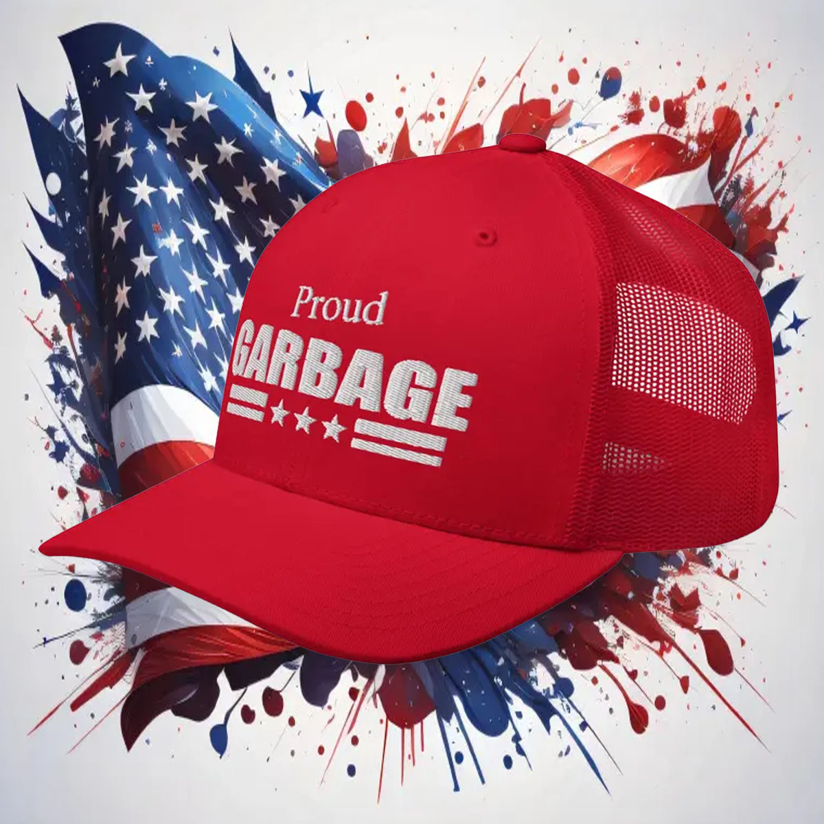 Proud Garbage Trucker Cap Pro Trump 2024 Embroidery Red Republican Hat 10 Proud Garbage Trucker Cap Pro Trump 2024 Embroidery Red Republican Hat2