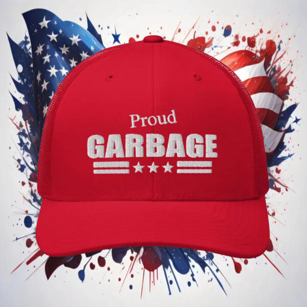 Proud Garbage Trucker Cap Pro Trump 2024 Embroidery Red Republican Hat5