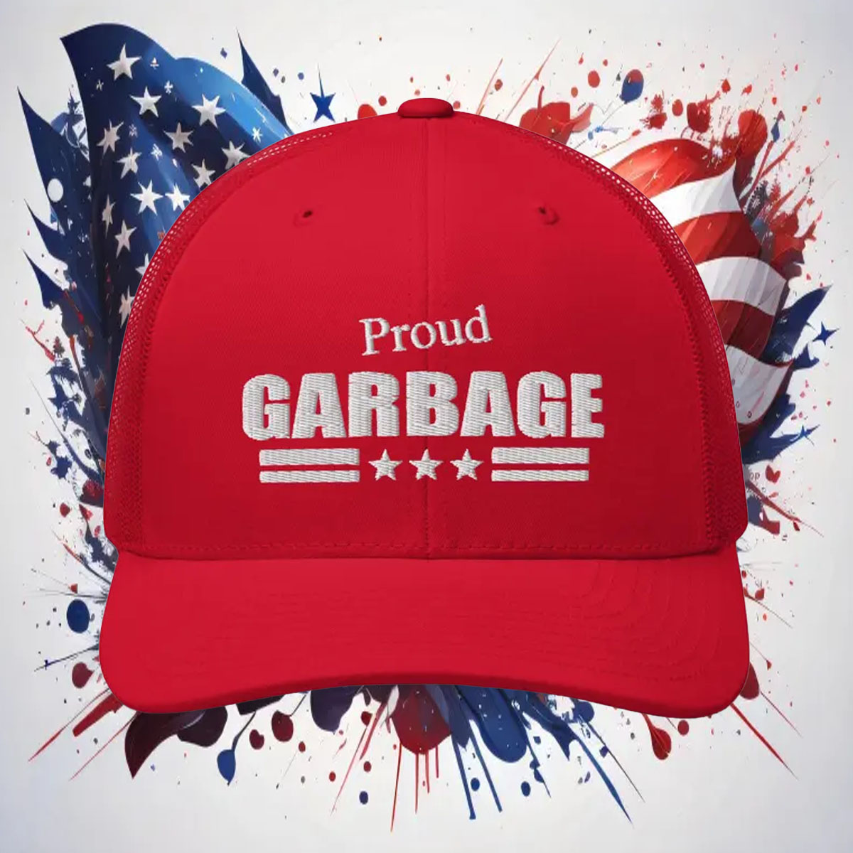 Proud Garbage Trucker Cap Pro Trump 2024 Embroidery Red Republican Hat 12 Proud Garbage Trucker Cap Pro Trump 2024 Embroidery Red Republican Hat5