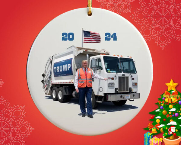 Trump 2024 Garbage Truck Ornament1