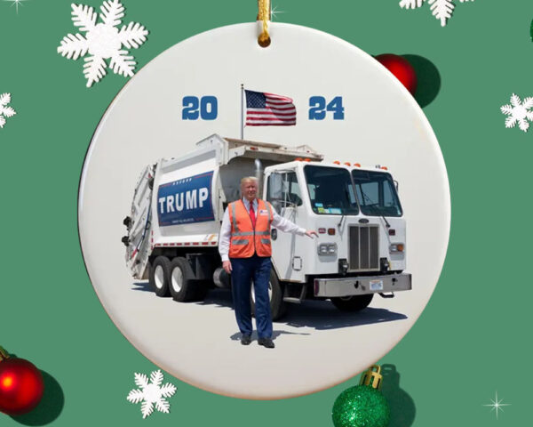 Trump 2024 Garbage Truck Ornament2