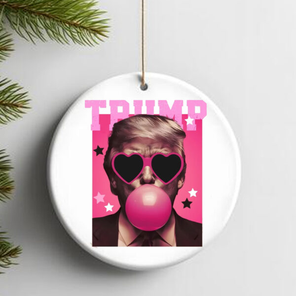 Trump Bubble Gum Ornament , Pink Sunglasses, President Donald Trump2