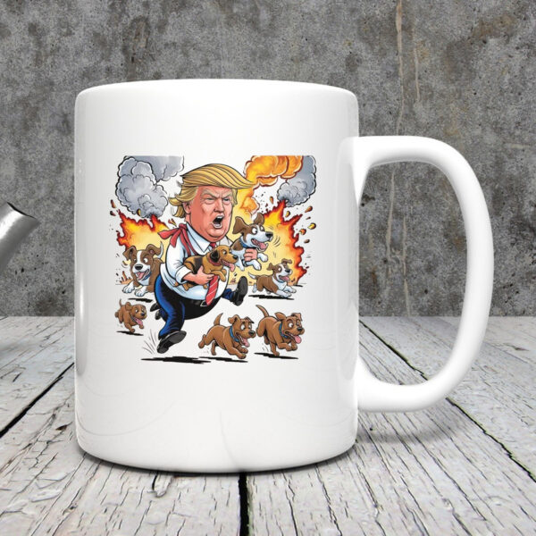 Trump Dog Rescue Mug 2024 - Humorous Political Cartoon2