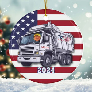 Trump Garbage Truck Ornament 2024 Donald Trump Supporter