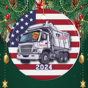 Trump Garbage Truck Ornament 2024 Donald Trump Supporter1