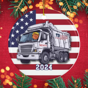 Trump Garbage Truck Ornament 2024 Donald Trump Supporter2