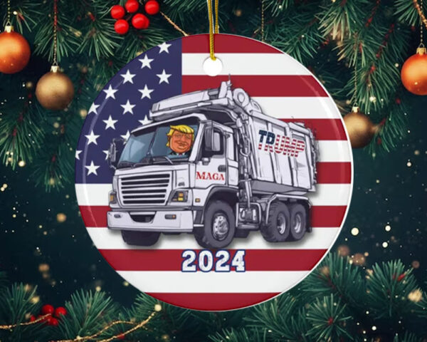 Trump Garbage Truck Ornament 2024 Donald Trump Supporter4