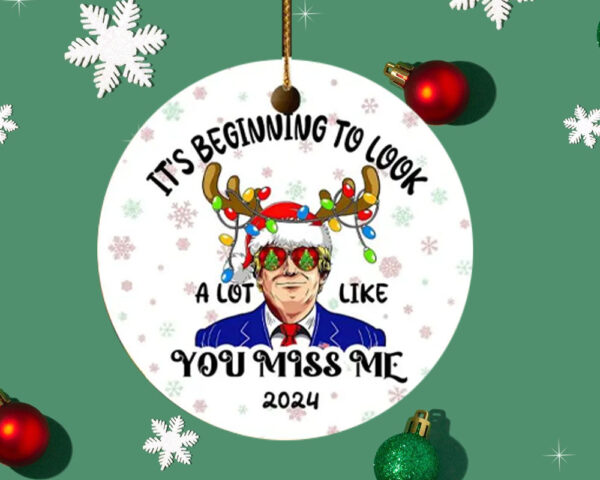 Trump Ornament, It's Beginning To Look A Lot Like Christmas Ornament ,Funny Trump Ornamen2