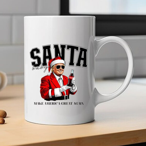 Trump Santa Baby Christmas Mug 2024 , Humorous Trump Christmas