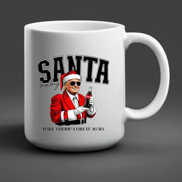 Trump Santa Baby Christmas Mug 2024 , Humorous Trump Christmas2