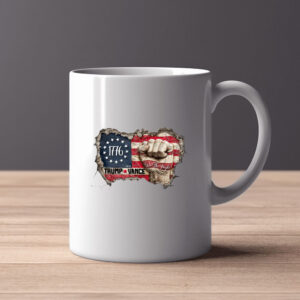 We the people patriotic flag and fist, Trump Vance 2024 Mug2