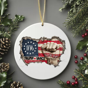 We the people patriotic flag and fist, Trump Vance 2024 Ornament