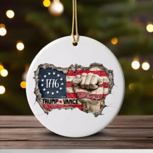 We the people patriotic flag and fist, Trump Vance 2024 Ornament1