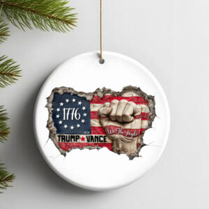 We the people patriotic flag and fist, Trump Vance 2024 Ornament2