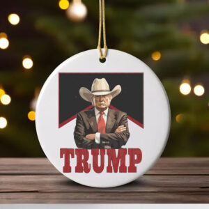 Western Trump , Trump 2024 , President Trump Cowboy Ornament1