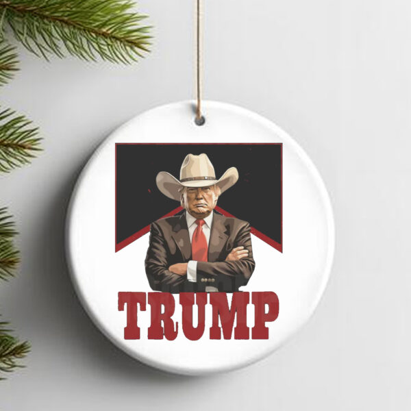 Western Trump , Trump 2024 , President Trump Cowboy Ornament2