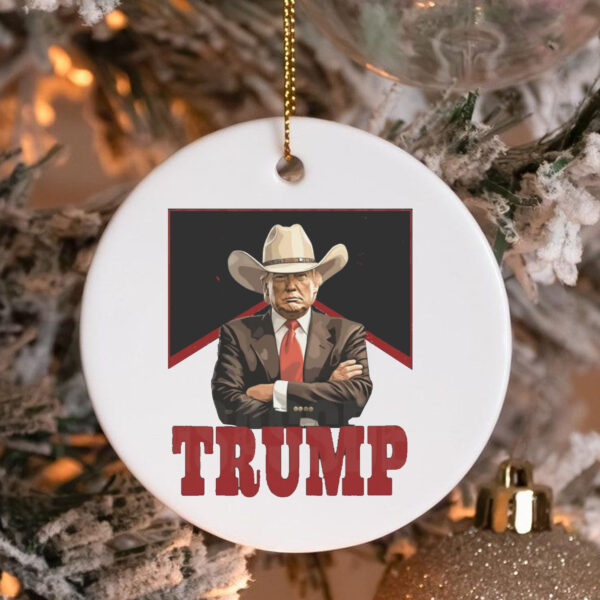 Western Trump , Trump 2024 , President Trump Cowboy Ornament3